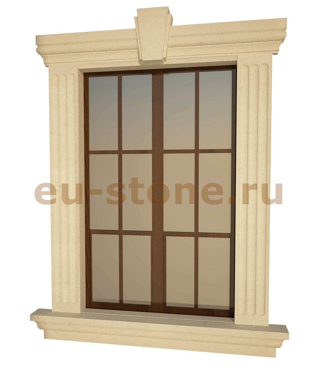 Декор окна камнем